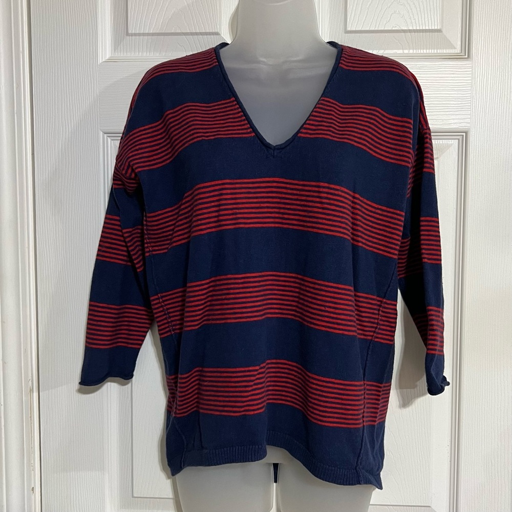 Madewell Wool Blend Deckhouse V-Neck Sweater, Size Small